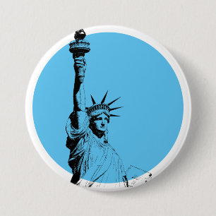 Statue Of Liberty 7.5 Cm Round Badge