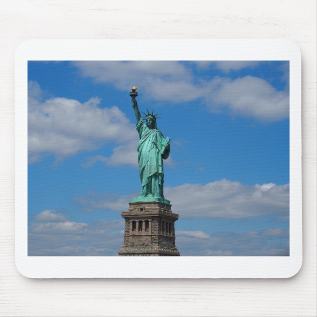 Statue of Liberty against a blue sky Mouse Mat (Front)