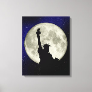 Statue of Liberty against the Moon Canvas