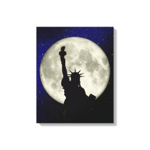 Statue of Liberty against the Moon Canvas