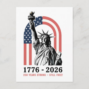 Statue of Liberty America 250 Years Anniversary Announcement Postcard