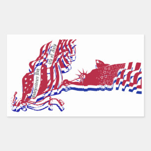 Statue of Liberty American Flag and Your Text Rectangular Sticker