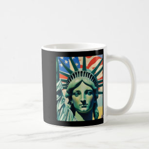 Statue Of Liberty American Flag Art New York T Shi Coffee Mug