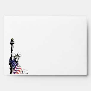 Statue of Liberty American Flag  Envelope