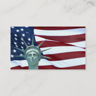 Statue of Liberty and American flag Business Card