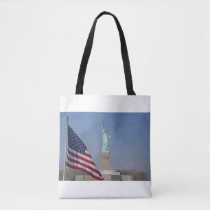 Statue of Liberty and American Flag Patriotic NYC Tote Bag