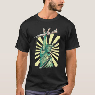 Statue Of Liberty Ar-15 Gun Loving American T-Shirt