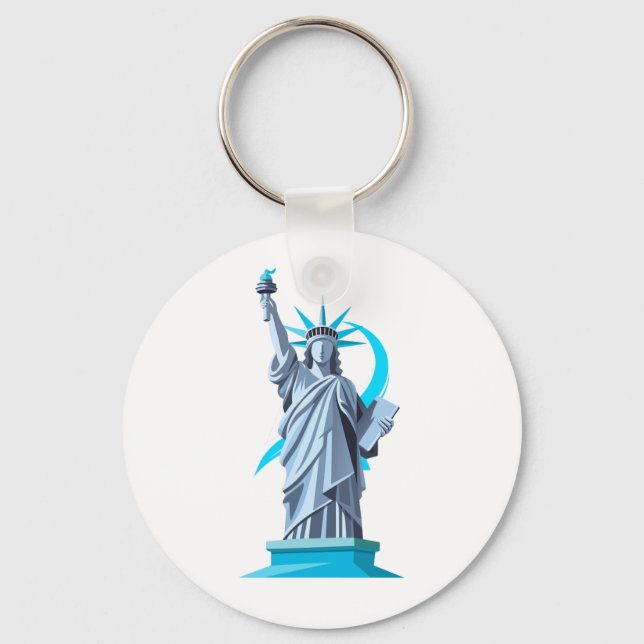 Statue of Liberty Artistic Design Phone Case” Key Ring (Front)