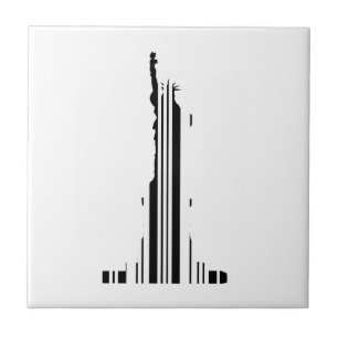 STATUE OF LIBERTY BAR CODE New York Barcode Tile