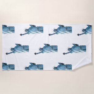 Statue of liberty  beach towel