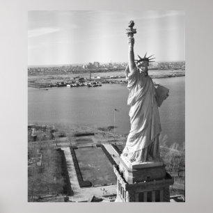 Statue of Liberty Black and White Photograph Poster