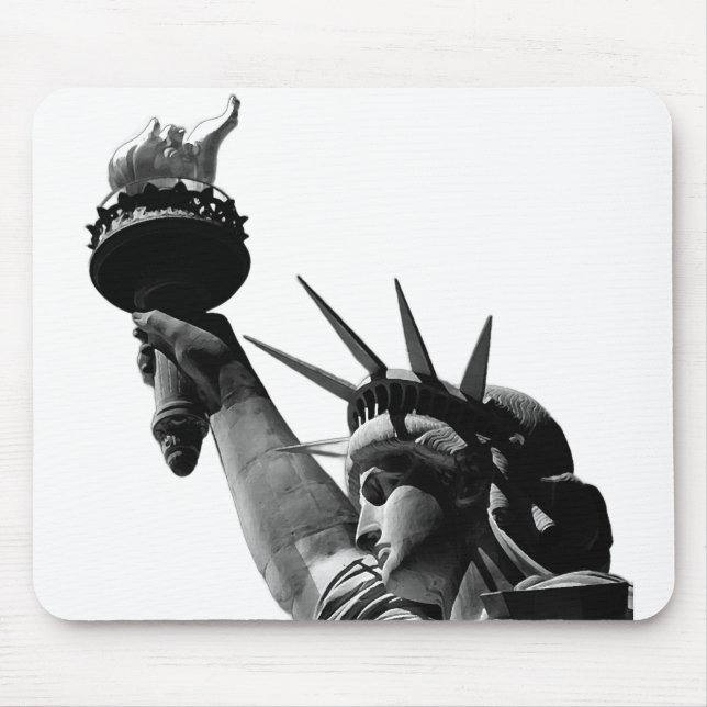 Statue of Liberty Black & White Mouse Mat (Front)