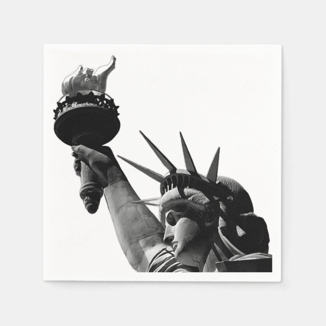 Statue of Liberty Black & White Napkin (Front)