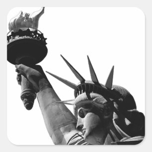 Statue of Liberty Black & White Square Sticker