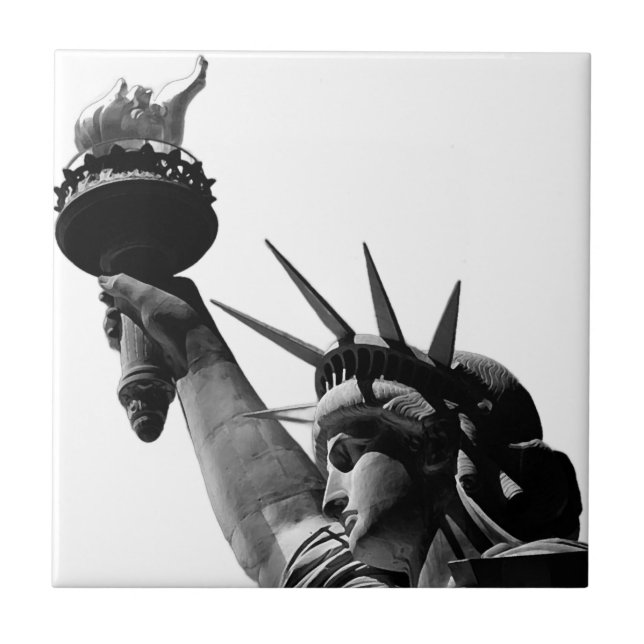 Statue of Liberty Black & White Tile (Front)
