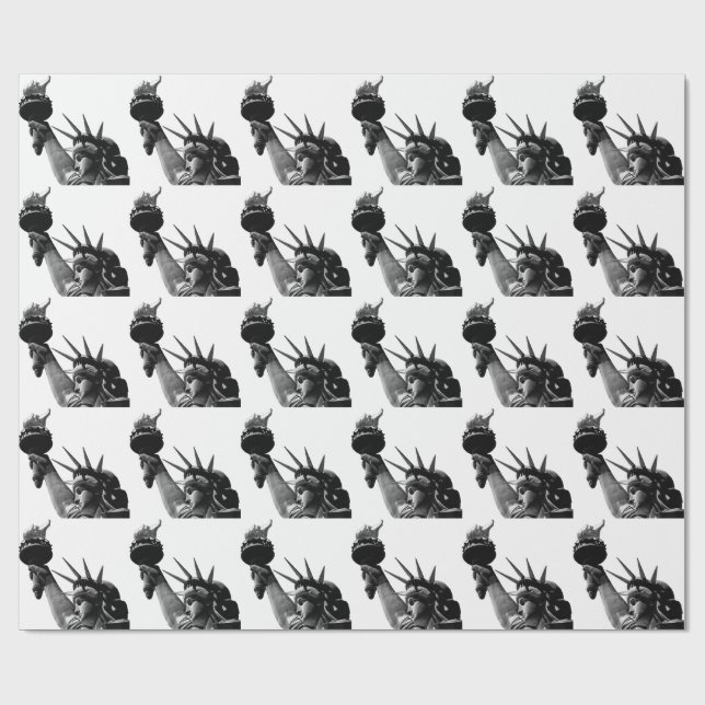 Statue of Liberty Black & White Wrapping Paper (Flat)