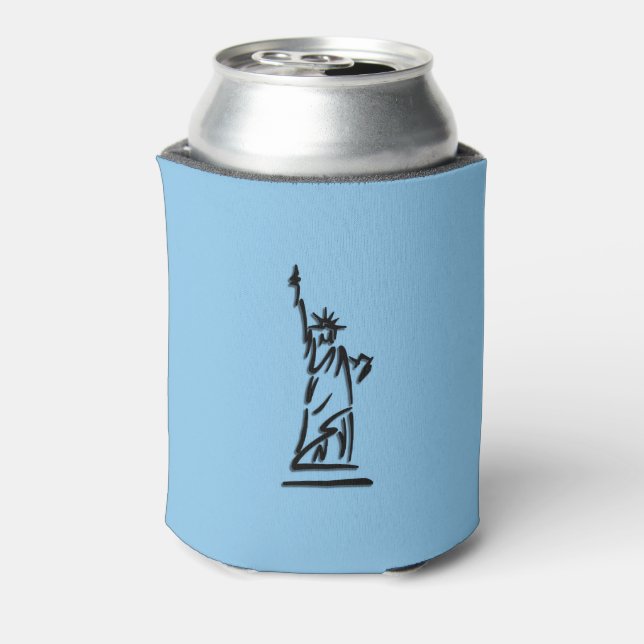 Statue of Liberty Blue Can Cooler (Can Back)