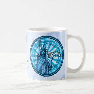 Statue Of Liberty Blue USA Coffee Mug