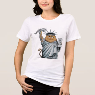 Statue of Liberty Cat Parody Tri-Blend Shirt