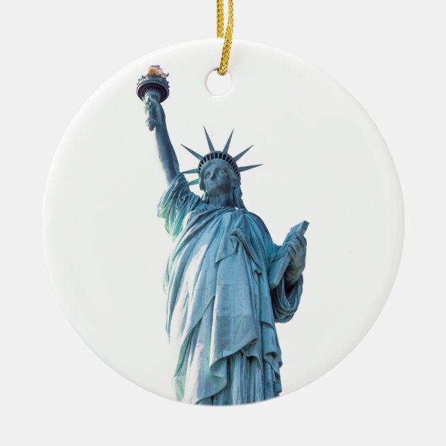 Statue of liberty   ceramic tree decoration (Front)