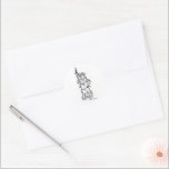 Statue of Liberty Christmas Lights NYC Holiday Classic Round Sticker<br><div class="desc">Sticker features an original marker illustration of a famous NYC landmark, Lady Liberty, "dressed up" for the holiday season. Great for holiday mailings! This Chanukah illustration is also available on other products. Don't see what you're looking for? Need help with customisation? Contact Rebecca to have something designed just for you....</div>