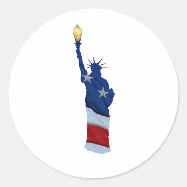 statue of liberty classic round sticker (Front)