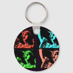 Statue of Liberty Collage Key Ring