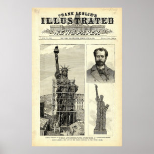 Statue of Liberty Construction Illustration Poster