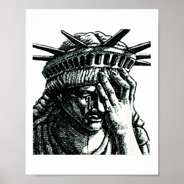 Statue Of Liberty Crying Anti Trump Resist No Musl Poster (Front)