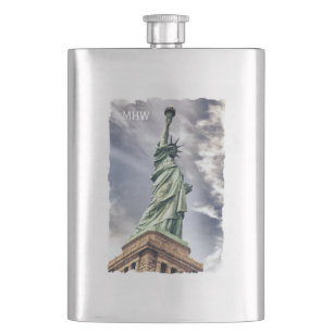 Statue of Liberty custom monogram flask