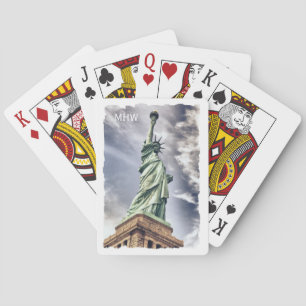 Statue of Liberty custom monogram playing cards