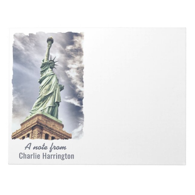 Statue of Liberty custom text notepad (Front)