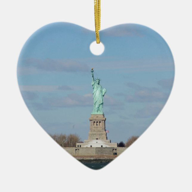 Statue Of Liberty Ellis Island Ceramic Tree Decoration (Front)