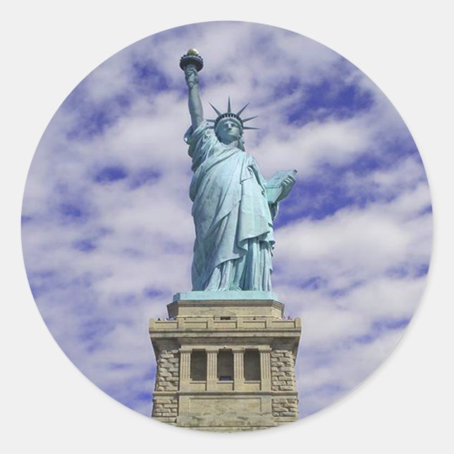 Statue of Liberty, Ellis Island, New York Classic Round Sticker (Front)