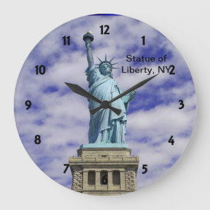 Statue of Liberty, Ellis Island, New York Large Clock