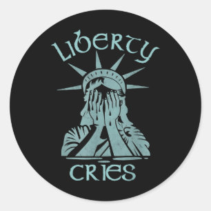 Statue Of Liberty Expresses Headache Disgust Cry A Classic Round Sticker