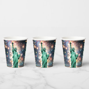Statue Of Liberty Fireworks Independence Day, Paper Cups