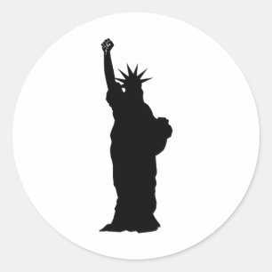 Statue Of Liberty Fist Resist Racism And Hate Amer Classic Round Sticker