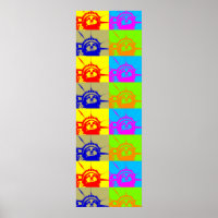 Statue of Liberty Four Colour Pop Art Poster Print