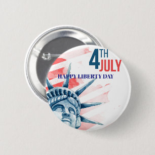 Statue of Liberty Fourth July Custom 6 Cm Round Badge