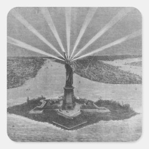 Statue of Liberty, from 'The Graphic' Square Sticker