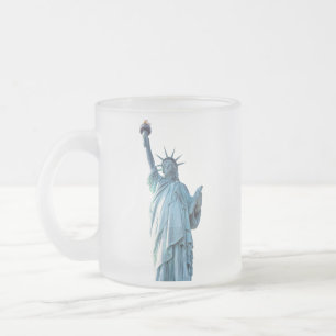 Statue of liberty frosted glass coffee mug