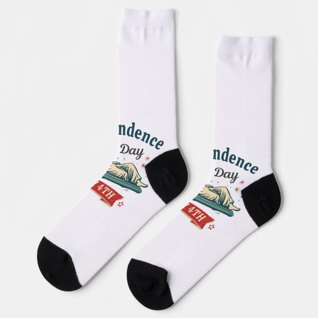 Statue of Liberty Funny Independence Day July 4th Socks (Left)