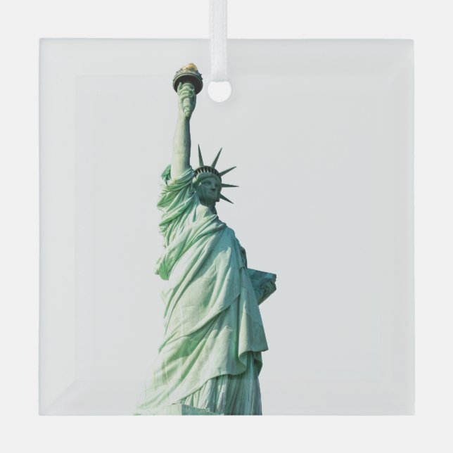 Statue of liberty   glass tree decoration (Front)