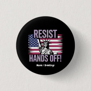 Statue of Liberty Hands Off Protest Resistance 3 Cm Round Badge