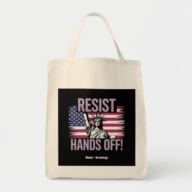 Statue of Liberty Hands Off Protest Resistance  Tote Bag (Front)