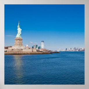 Statue of Liberty, Hudson River and Manhattan Poster
