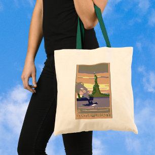 Statue of Liberty in New York City, Vintage Travel Tote Bag