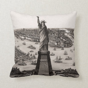 Statue Of Liberty In New York Harbour Cushion