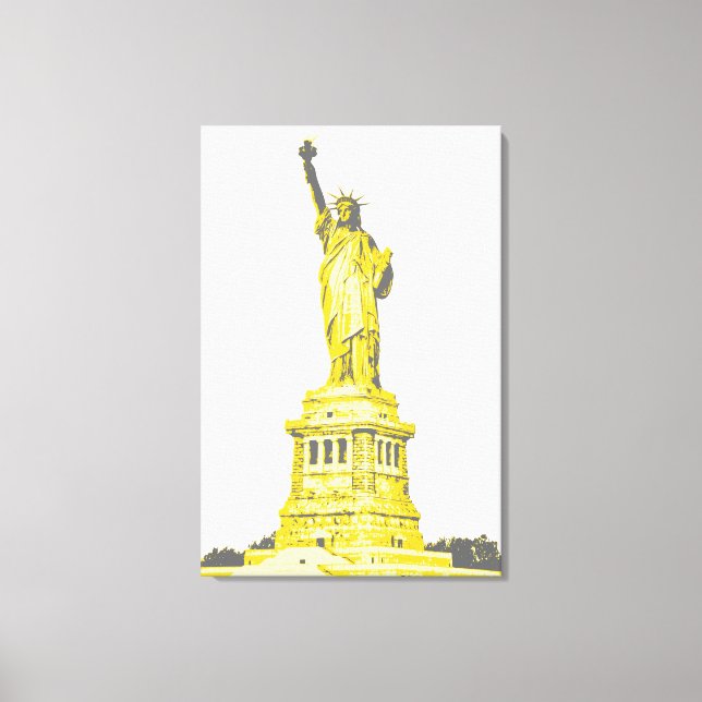 Statue of Liberty in shades of yellow and grey Canvas Print (Front)